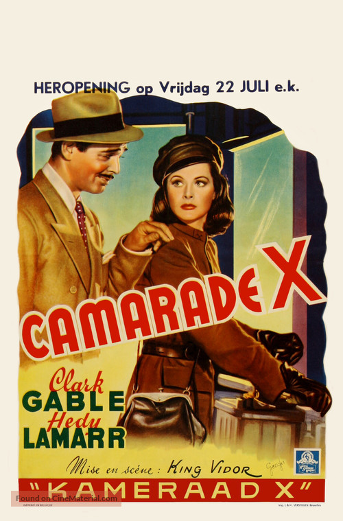 Comrade X - Belgian Movie Poster