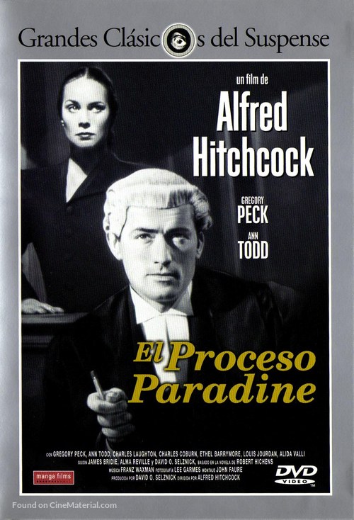 The Paradine Case - Spanish DVD movie cover