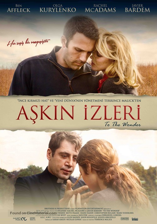 To the Wonder - Turkish Movie Poster