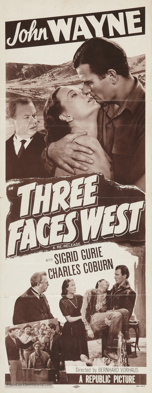Three Faces West - Re-release movie poster