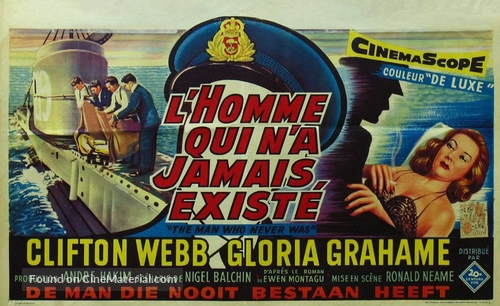 The Man Who Never Was - Belgian Movie Poster