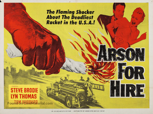 Arson for Hire - British Movie Poster