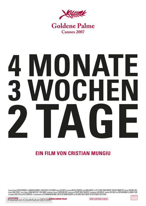 4 luni, 3 saptamini si 2 zile - German Movie Poster