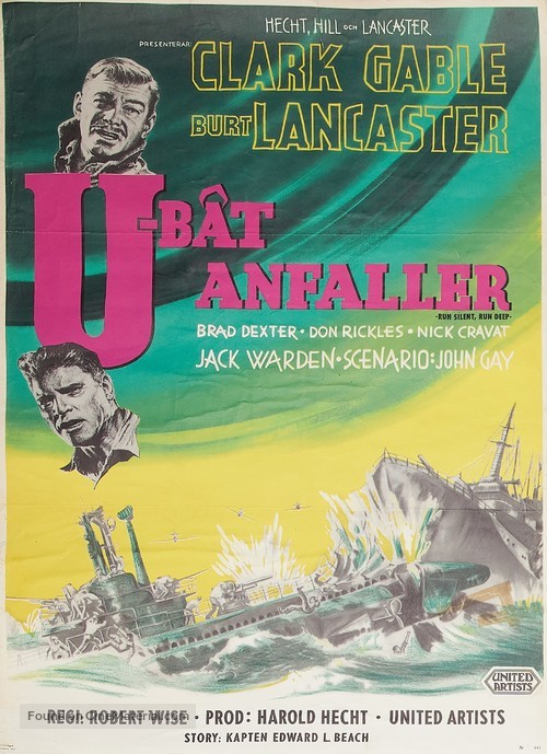 Run Silent Run Deep - Swedish Movie Poster