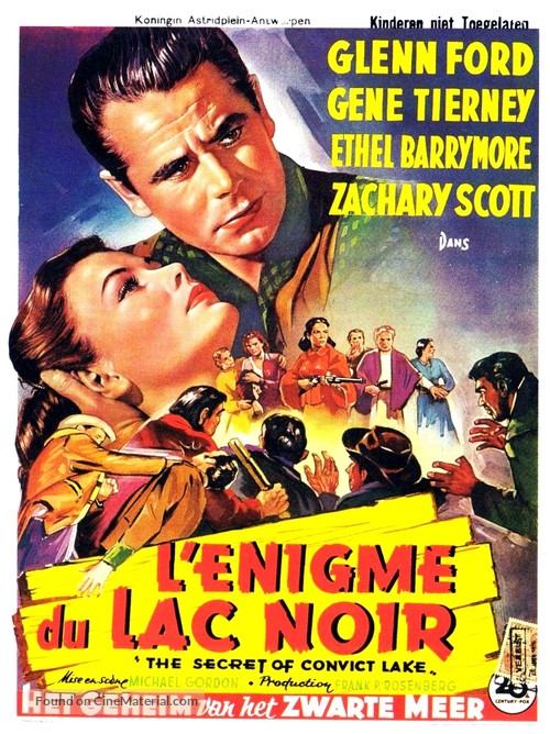 The Secret of Convict Lake - Belgian Movie Poster