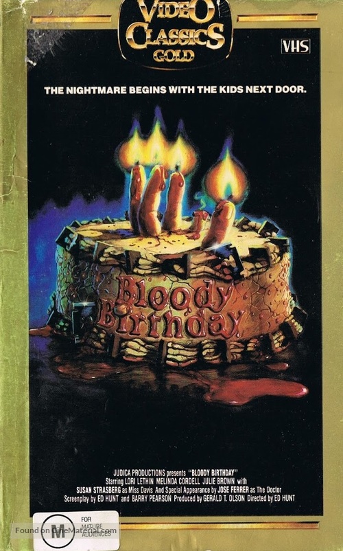 Bloody Birthday - Australian VHS movie cover