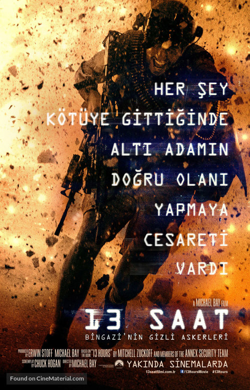 13 Hours: The Secret Soldiers of Benghazi - Turkish Movie Poster