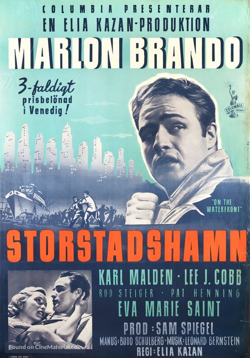 On the Waterfront - Swedish Movie Poster