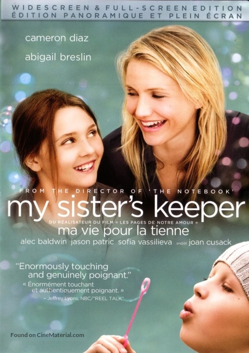 My Sister&#039;s Keeper - Canadian DVD movie cover