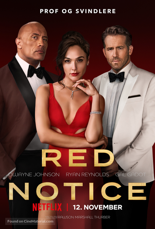 Red Notice - Danish Movie Poster