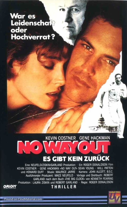No Way Out - German VHS movie cover