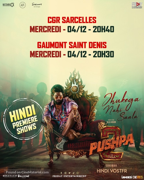 Pushpa: The Rule - Part 2 - French Movie Poster