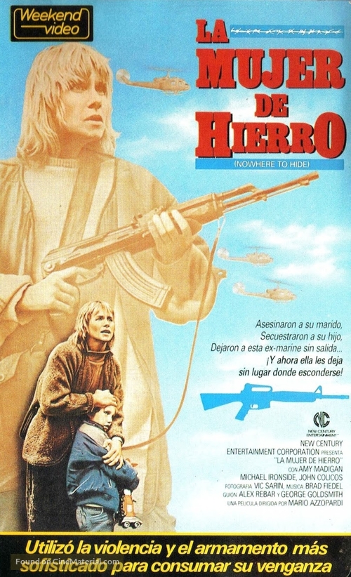 Nowhere to Hide - Spanish VHS movie cover