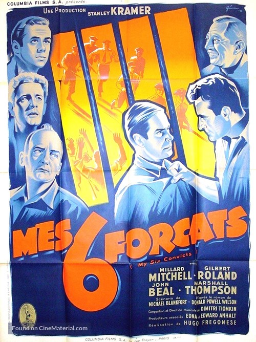 My Six Convicts - French Movie Poster