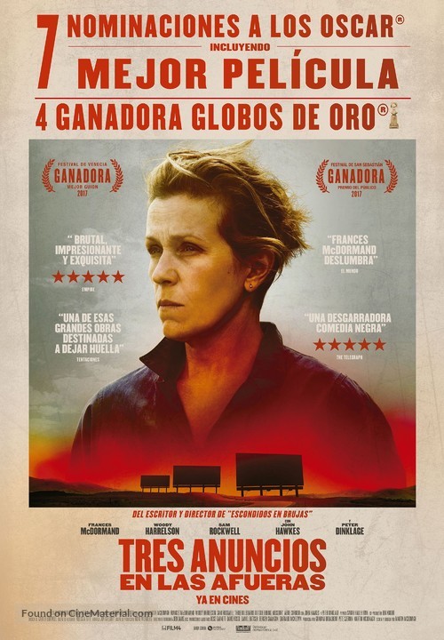 Three Billboards Outside Ebbing, Missouri - Spanish Movie Poster