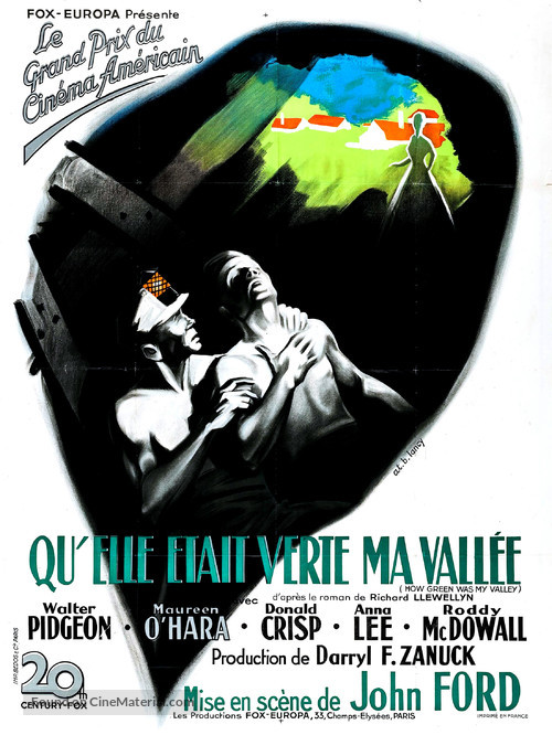 How Green Was My Valley - French Movie Poster
