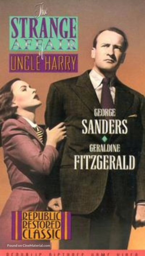 The Strange Affair of Uncle Harry - VHS movie cover