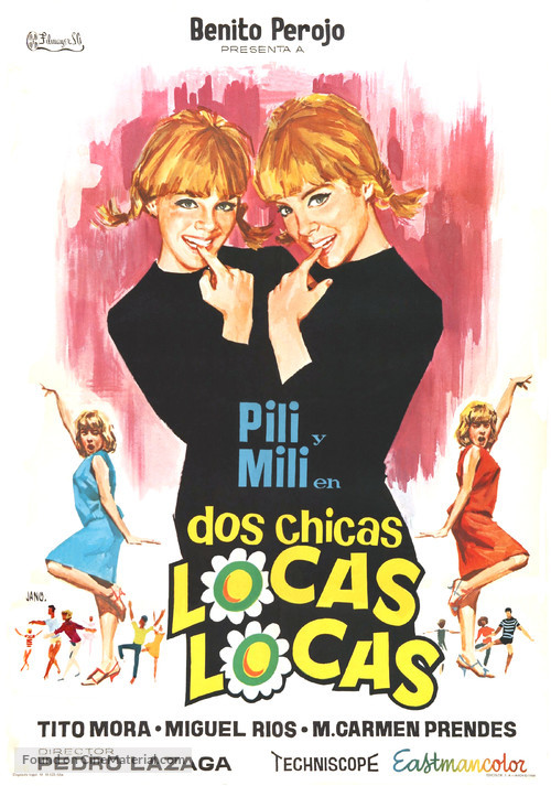 Dos chicas locas locas - Spanish Movie Poster