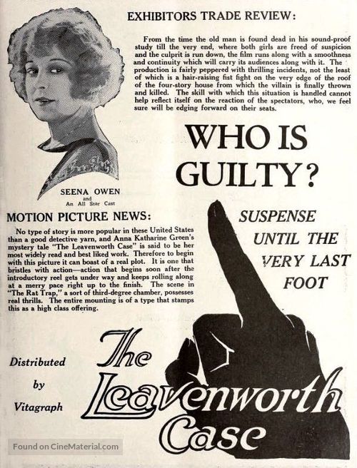 The Leavenworth Case - Movie Poster