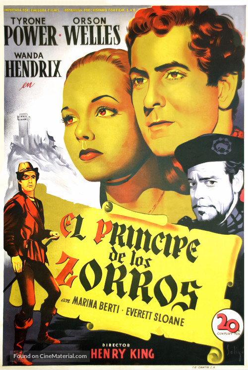 Prince of Foxes - Spanish Movie Poster