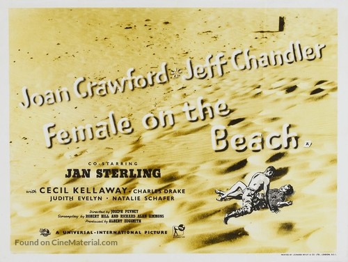 Female on the Beach - British Movie Poster