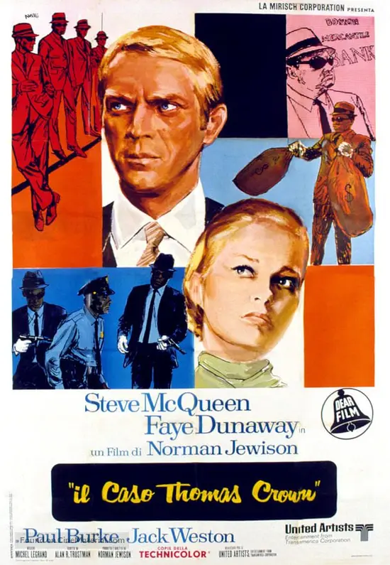 The Thomas Crown Affair 1968 Italian Movie Poster