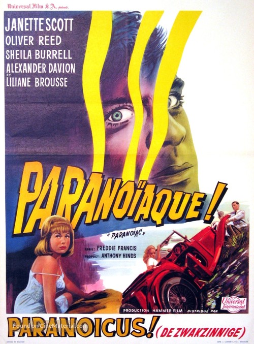 Paranoiac - Belgian Movie Poster