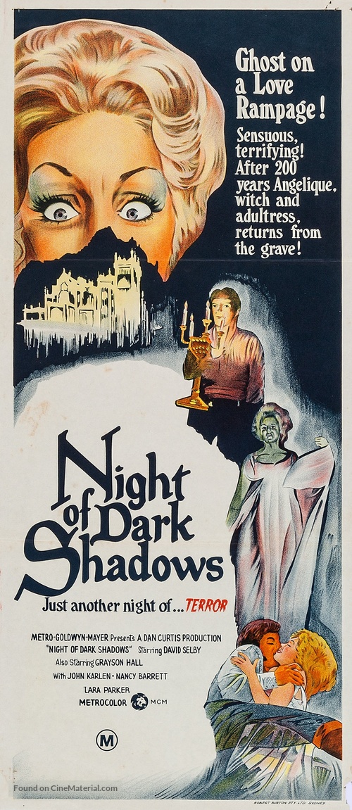Night of Dark Shadows - Australian Movie Poster