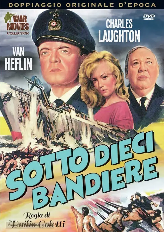 Sotto dieci bandiere (1960) Italian dvd movie cover Sotto dieci bandiere (1960) Italian dvd movie cover