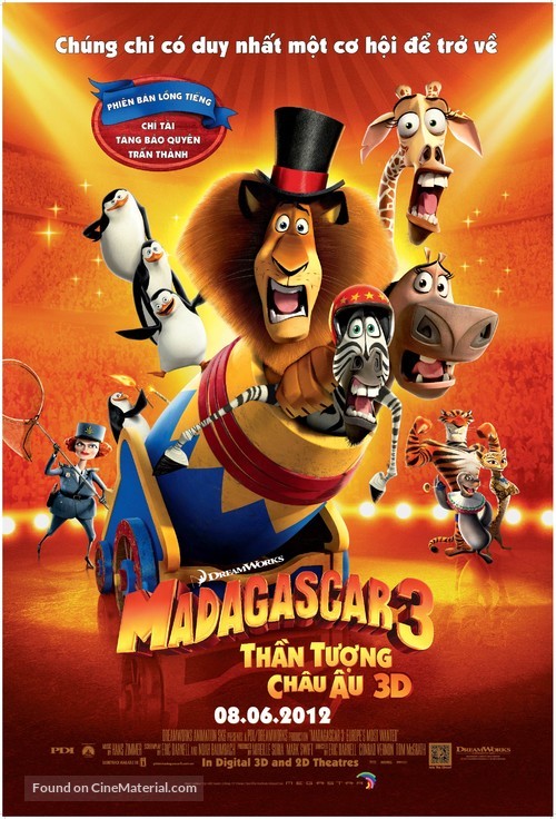 Madagascar 3: Europe&#039;s Most Wanted - Vietnamese Movie Poster