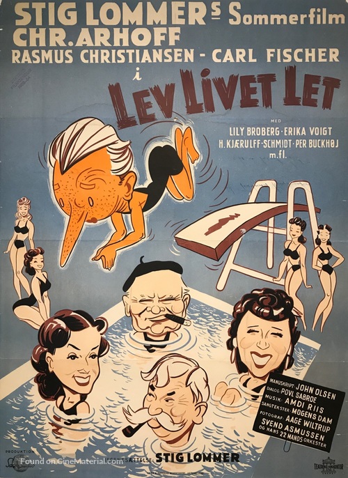 Lev livet let - Danish Movie Poster