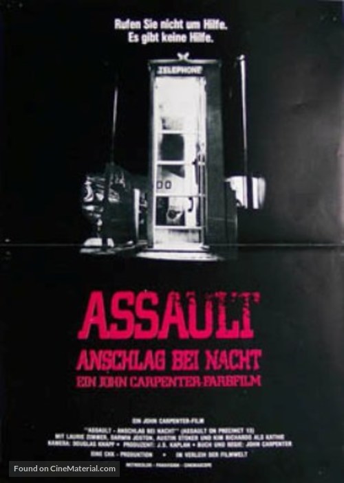 Assault on Precinct 13 - German Movie Poster
