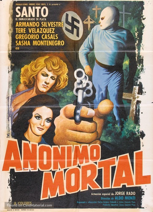 Santo en An&oacute;nimo mortal - Mexican Movie Poster