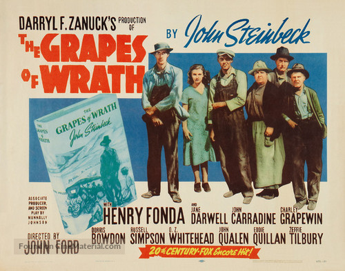 The Grapes of Wrath - Re-release movie poster