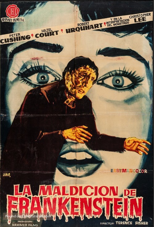 The Curse of Frankenstein - Spanish Movie Poster