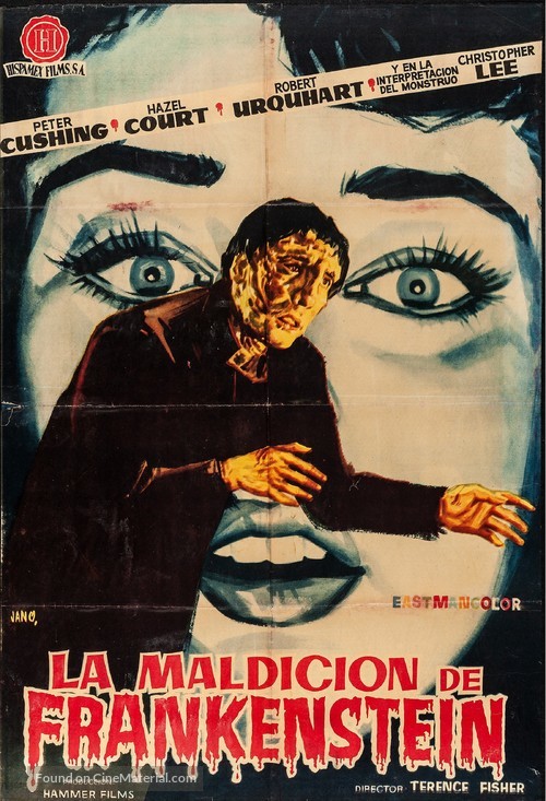 The Curse of Frankenstein - Spanish Movie Poster