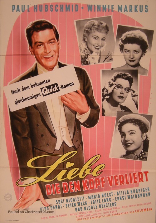 Liebe, die den Kopf verliert - German Movie Poster