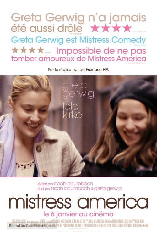 Mistress America - French Movie Poster