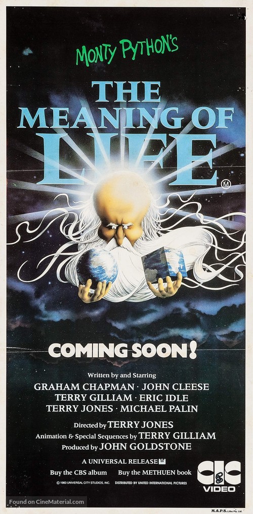 The Meaning Of Life - Australian Video release movie poster