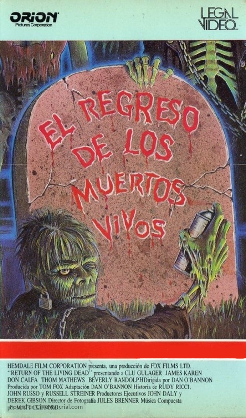 The Return of the Living Dead - Argentinian VHS movie cover