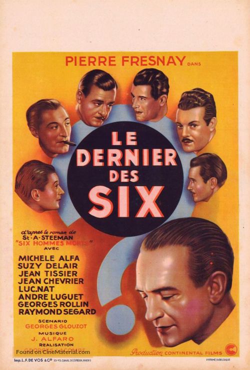 Le dernier des six - French Movie Poster