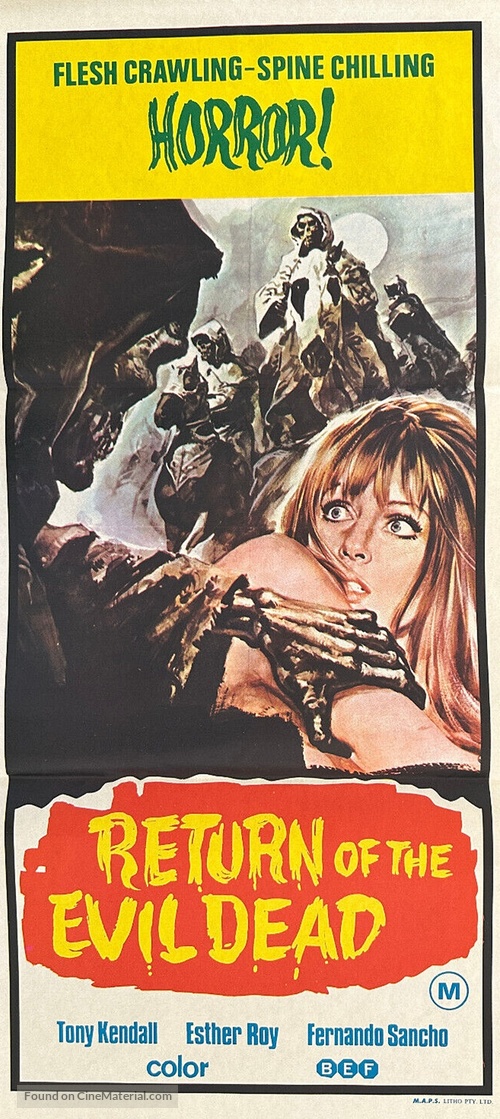 El ataque de los muertos sin ojos - Australian Movie Poster