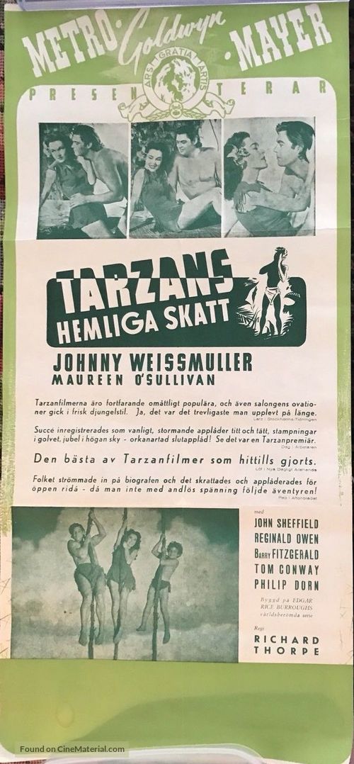 Tarzan&#039;s Secret Treasure - Swedish Movie Poster