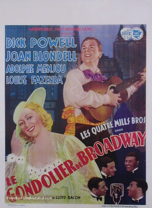 Broadway Gondolier - Belgian Movie Poster