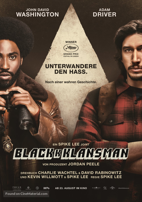 BlacKkKlansman - German Movie Poster
