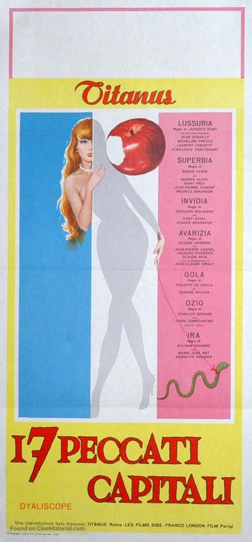 Les sept p&eacute;ch&eacute;s capitaux - Italian Movie Poster
