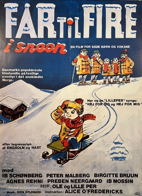 Far til fire i sneen - Danish Movie Poster