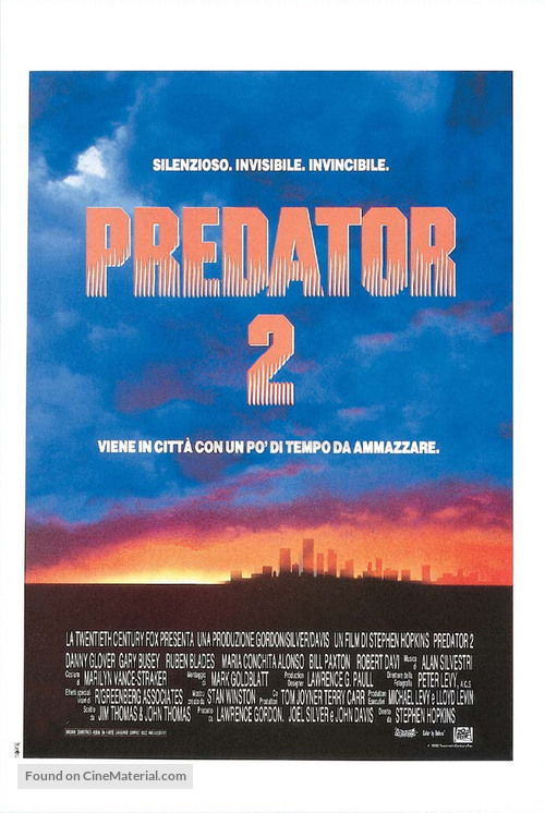 Predator 2 - Italian Theatrical movie poster