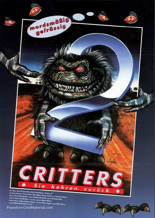Critters 2: The Main Course - German Movie Poster