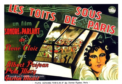 Sous les toits de Paris - French Movie Poster